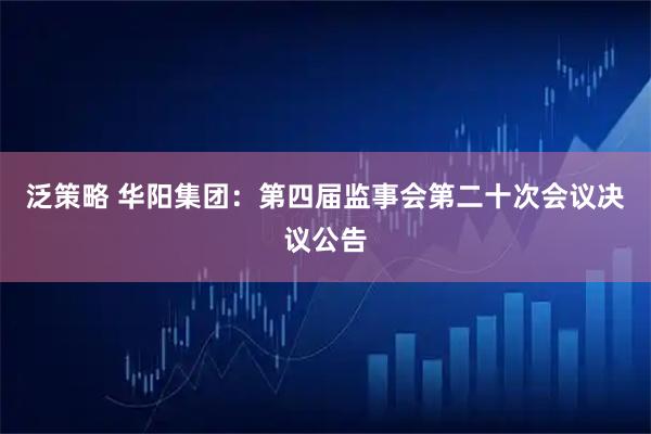 泛策略 华阳集团：第四届监事会第二十次会议决议公告