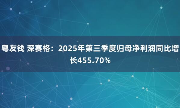 粤友钱 深赛格：2025年第三季度归母净利润同比增长455.70%